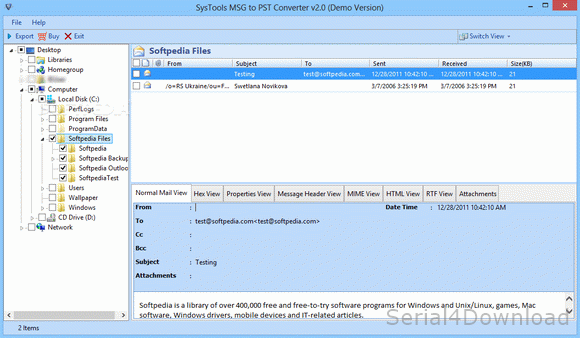 systools eml to pst converter serial